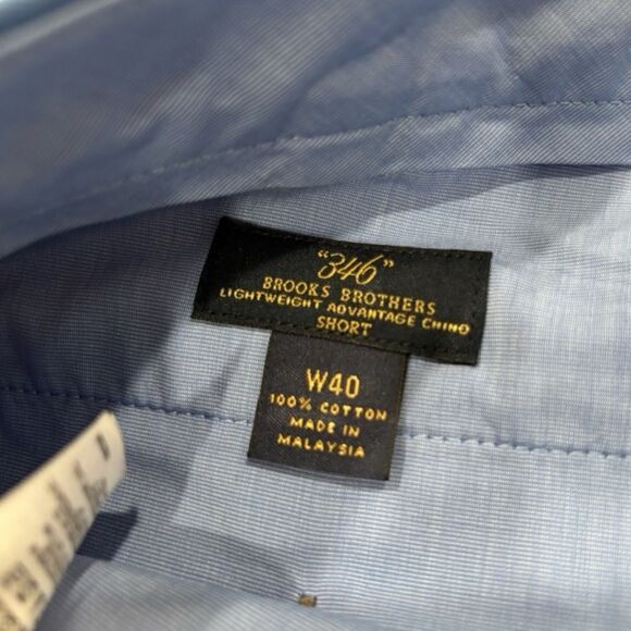 🔥 3 for $15 Brooks Brothers Size 40 Blue Flat Front Chinos Shorts - Picture 2 of 6